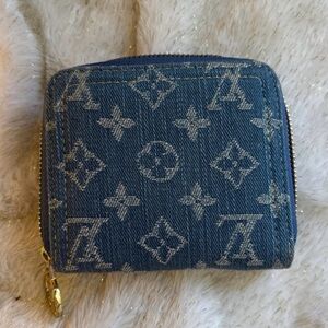 Blue Denim Small Monogram Wallet, New